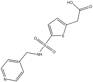 2-{5-[(pyridin-4-ylmethyl)sulfamoyl]thiophen-2-yl}acetic acid Struktur