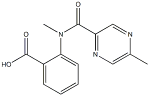 2-{methyl[(5-methylpyrazin-2-yl)carbonyl]amino}benzoic acid Struktur