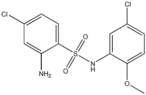 2-amino-4-chloro-N-(5-chloro-2-methoxyphenyl)benzene-1-sulfonamide Struktur