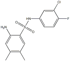 2-amino-N-(3-chloro-4-fluorophenyl)-4,5-dimethylbenzene-1-sulfonamide Struktur