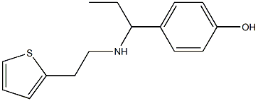 4-(1-{[2-(thiophen-2-yl)ethyl]amino}propyl)phenol Struktur