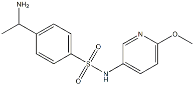 4-(1-aminoethyl)-N-(6-methoxypyridin-3-yl)benzene-1-sulfonamide Struktur