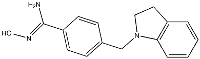 4-(2,3-dihydro-1H-indol-1-ylmethyl)-N'-hydroxybenzenecarboximidamide Struktur