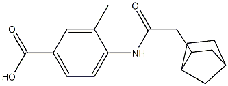 4-(2-{bicyclo[2.2.1]heptan-2-yl}acetamido)-3-methylbenzoic acid Struktur