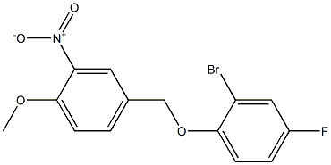 4-(2-bromo-4-fluorophenoxymethyl)-1-methoxy-2-nitrobenzene Struktur