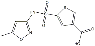 5-[(5-methyl-1,2-oxazol-3-yl)sulfamoyl]thiophene-3-carboxylic acid Struktur