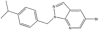 5-bromo-1-{[4-(propan-2-yl)phenyl]methyl}-1H-pyrazolo[3,4-b]pyridine Struktur