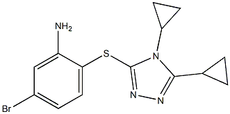 5-bromo-2-[(4,5-dicyclopropyl-4H-1,2,4-triazol-3-yl)sulfanyl]aniline Struktur