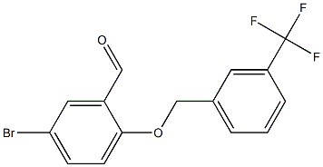 5-bromo-2-{[3-(trifluoromethyl)phenyl]methoxy}benzaldehyde Struktur