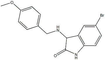 5-bromo-3-{[(4-methoxyphenyl)methyl]amino}-2,3-dihydro-1H-indol-2-one Struktur