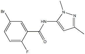 5-bromo-N-(1,3-dimethyl-1H-pyrazol-5-yl)-2-fluorobenzamide Struktur