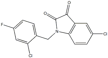 5-chloro-1-[(2-chloro-4-fluorophenyl)methyl]-2,3-dihydro-1H-indole-2,3-dione Struktur