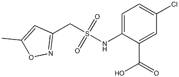 5-chloro-2-[(5-methyl-1,2-oxazol-3-yl)methanesulfonamido]benzoic acid Struktur