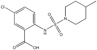 5-chloro-2-{[(4-methylpiperidine-1-)sulfonyl]amino}benzoic acid Struktur