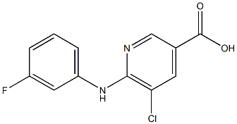 5-chloro-6-[(3-fluorophenyl)amino]pyridine-3-carboxylic acid Struktur