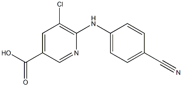 5-chloro-6-[(4-cyanophenyl)amino]pyridine-3-carboxylic acid Struktur