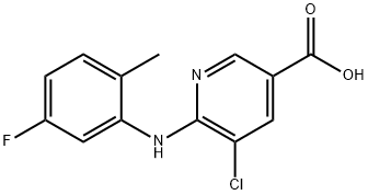 5-chloro-6-[(5-fluoro-2-methylphenyl)amino]pyridine-3-carboxylic acid Struktur