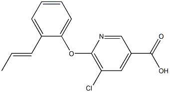 5-chloro-6-[2-(prop-1-en-1-yl)phenoxy]pyridine-3-carboxylic acid Struktur