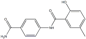 N-(4-carbamoylphenyl)-2-hydroxy-5-methylbenzamide Struktur