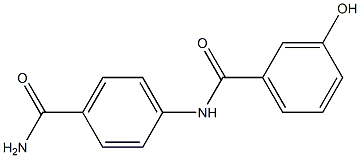 N-(4-carbamoylphenyl)-3-hydroxybenzamide Struktur