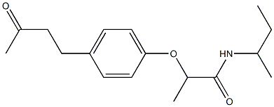 N-(butan-2-yl)-2-[4-(3-oxobutyl)phenoxy]propanamide Struktur