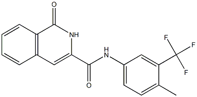 3-Isoquinolinecarboxamide,  1,2-dihydro-N-[4-methyl-3-(trifluoromethyl)phenyl]-1-oxo- Struktur