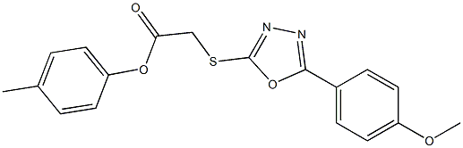 4-methylphenyl {[5-(4-methoxyphenyl)-1,3,4-oxadiazol-2-yl]sulfanyl}acetate Struktur