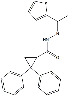 2,2-diphenyl-N'-[1-(2-thienyl)ethylidene]cyclopropanecarbohydrazide Struktur