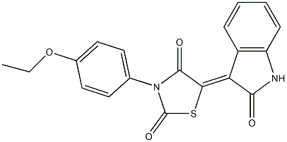 3-(4-ethoxyphenyl)-5-(2-oxo-1,2-dihydro-3H-indol-3-ylidene)-1,3-thiazolidine-2,4-dione Struktur