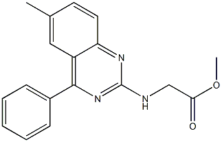 methyl [(6-methyl-4-phenyl-2-quinazolinyl)amino]acetate Struktur