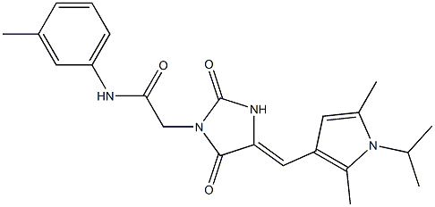 2-{4-[(1-isopropyl-2,5-dimethyl-1H-pyrrol-3-yl)methylene]-2,5-dioxo-1-imidazolidinyl}-N-(3-methylphenyl)acetamide Struktur