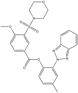 2-(2H-1,2,3-benzotriazol-2-yl)-4-methylphenyl 4-methoxy-3-(4-morpholinylsulfonyl)benzoate Struktur