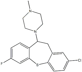 1-(2-chloro-7-fluoro-10,11-dihydrodibenzo[b,f]thiepin-10-yl)-4-methylpiperazine Struktur