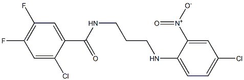 2-chloro-N-(3-{4-chloro-2-nitroanilino}propyl)-4,5-difluorobenzamide Struktur