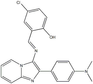 4-chloro-2-[({2-[4-(dimethylamino)phenyl]imidazo[1,2-a]pyridin-3-yl}imino)methyl]phenol Struktur