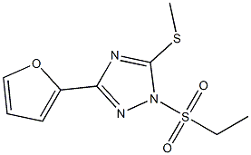 1-(ethylsulfonyl)-3-(2-furyl)-5-(methylsulfanyl)-1H-1,2,4-triazole Struktur