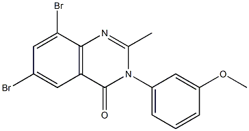 6,8-dibromo-3-(3-methoxyphenyl)-2-methyl-4(3H)-quinazolinone Struktur