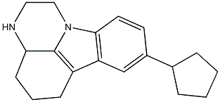 8-cyclopentyl-2,3,3a,4,5,6-hexahydro-1H-pyrazino[3,2,1-jk]carbazole Struktur