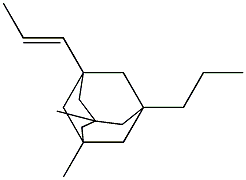 1,3-Dimethyl-5-propyl-7-(propene-1-yl)adamantane Struktur