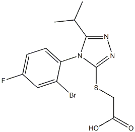 2-{[4-(2-bromo-4-fluorophenyl)-5-(propan-2-yl)-4H-1,2,4-triazol-3-yl]sulfanyl}acetic acid Struktur