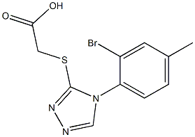 2-{[4-(2-bromo-4-methylphenyl)-4H-1,2,4-triazol-3-yl]sulfanyl}acetic acid Struktur