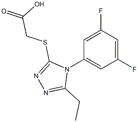 2-{[4-(3,5-difluorophenyl)-5-ethyl-4H-1,2,4-triazol-3-yl]sulfanyl}acetic acid Struktur