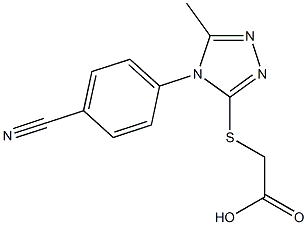 2-{[4-(4-cyanophenyl)-5-methyl-4H-1,2,4-triazol-3-yl]sulfanyl}acetic acid Struktur