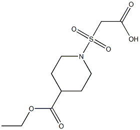 2-{[4-(ethoxycarbonyl)piperidine-1-]sulfonyl}acetic acid Struktur