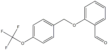 2-{[4-(trifluoromethoxy)phenyl]methoxy}benzaldehyde Struktur