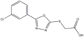 2-{[5-(3-chlorophenyl)-1,3,4-oxadiazol-2-yl]sulfanyl}acetic acid Struktur