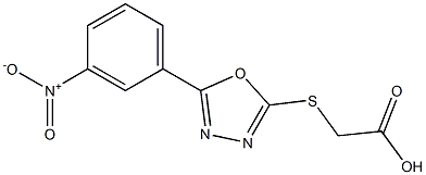 2-{[5-(3-nitrophenyl)-1,3,4-oxadiazol-2-yl]sulfanyl}acetic acid Struktur