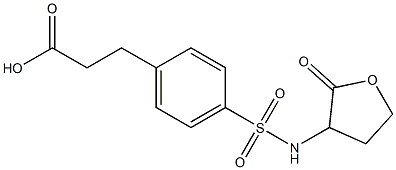 3-{4-[(2-oxooxolan-3-yl)sulfamoyl]phenyl}propanoic acid Struktur