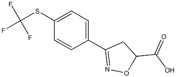 3-{4-[(trifluoromethyl)sulfanyl]phenyl}-4,5-dihydro-1,2-oxazole-5-carboxylic acid Struktur