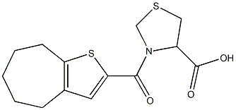 3-{4H,5H,6H,7H,8H-cyclohepta[b]thiophen-2-ylcarbonyl}-1,3-thiazolidine-4-carboxylic acid Struktur